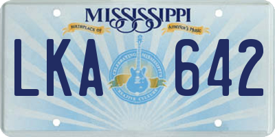 MS license plate LKA642