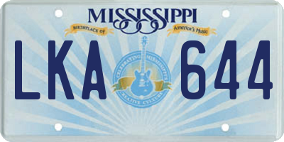 MS license plate LKA644