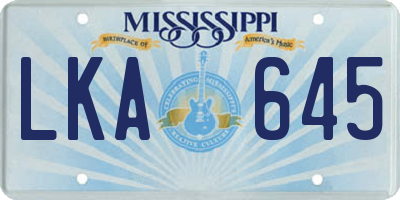 MS license plate LKA645