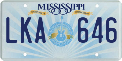 MS license plate LKA646