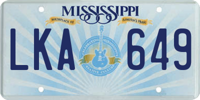 MS license plate LKA649