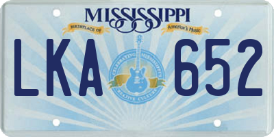 MS license plate LKA652
