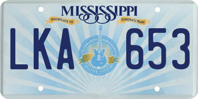 MS license plate LKA653