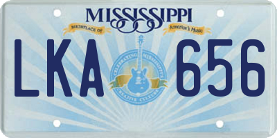 MS license plate LKA656