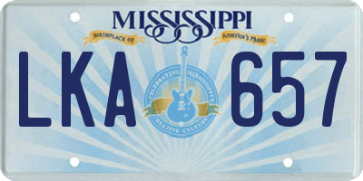 MS license plate LKA657