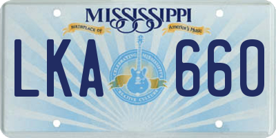 MS license plate LKA660