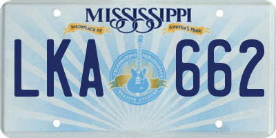 MS license plate LKA662