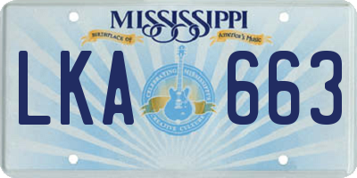 MS license plate LKA663