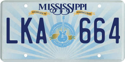 MS license plate LKA664