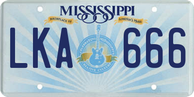 MS license plate LKA666