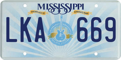 MS license plate LKA669