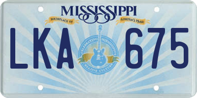 MS license plate LKA675