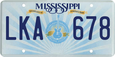 MS license plate LKA678