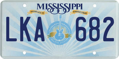 MS license plate LKA682