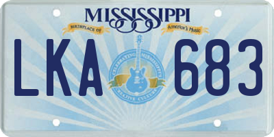 MS license plate LKA683