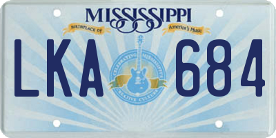 MS license plate LKA684