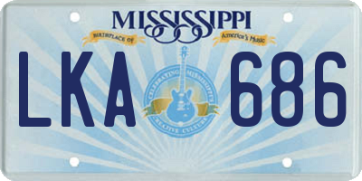 MS license plate LKA686