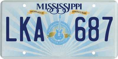 MS license plate LKA687