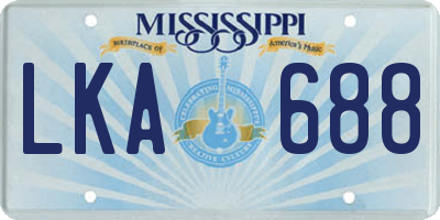 MS license plate LKA688