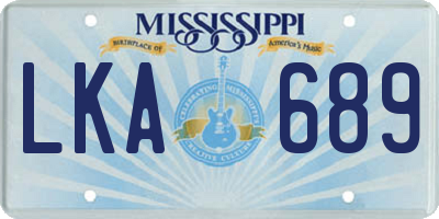 MS license plate LKA689