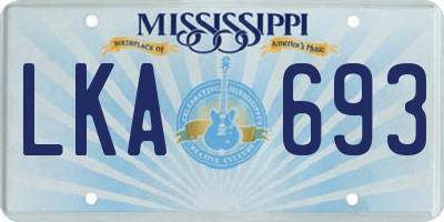 MS license plate LKA693