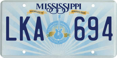 MS license plate LKA694