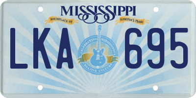 MS license plate LKA695