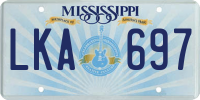 MS license plate LKA697