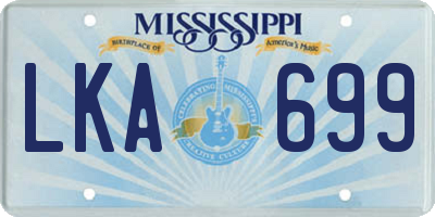 MS license plate LKA699