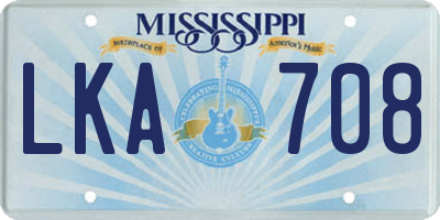 MS license plate LKA708