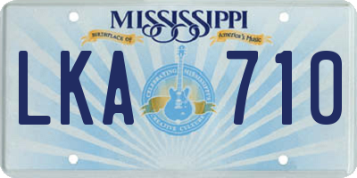 MS license plate LKA710