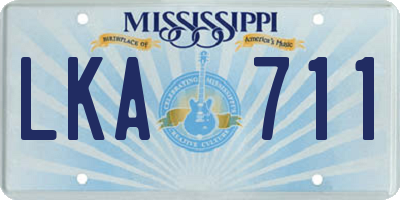MS license plate LKA711