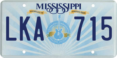 MS license plate LKA715
