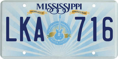 MS license plate LKA716
