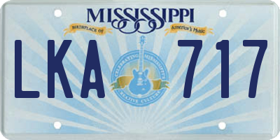 MS license plate LKA717