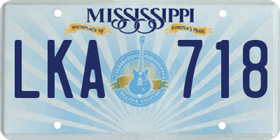 MS license plate LKA718
