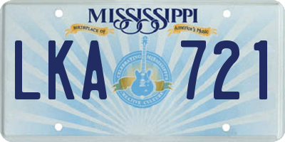 MS license plate LKA721