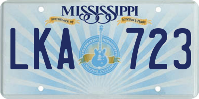 MS license plate LKA723