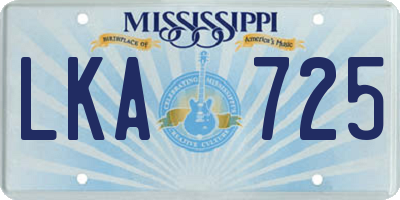MS license plate LKA725