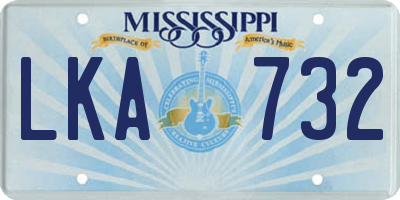 MS license plate LKA732