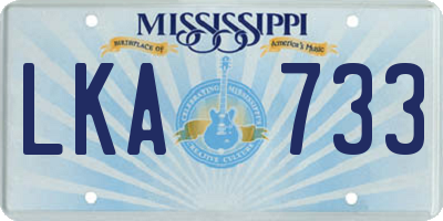 MS license plate LKA733