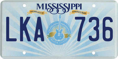MS license plate LKA736