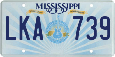 MS license plate LKA739