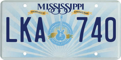 MS license plate LKA740