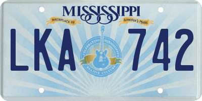 MS license plate LKA742