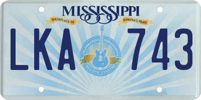 MS license plate LKA743