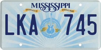 MS license plate LKA745