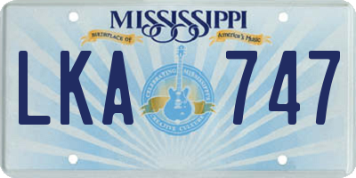 MS license plate LKA747