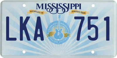 MS license plate LKA751