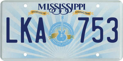 MS license plate LKA753